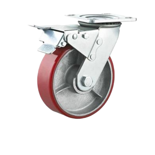 聚氨酯铁芯平板万向刹车脚轮