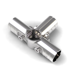Chrome Plated 4-Way 3D Joint HJ-3 For 28mm Lean Pipe
