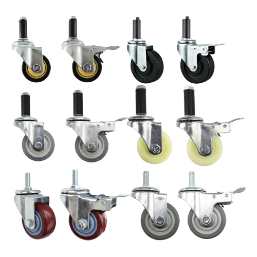 Adjustable Screw Type Swivel Caster With Threaded Shank