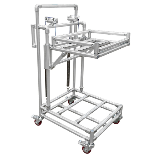 Low Cost Automation Non-powered Spring Lift Cart With Lean Pipe