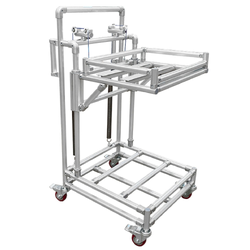 Low Cost Automation Non-powered Spring Lift Cart With Lean Pipe