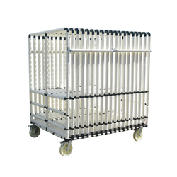 Plastic Coated Lean Tube Cage Trolley | Wire Rod Turnover Cart