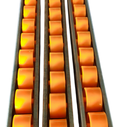 Orange PU Rollers 4033 Sheet Metal Roller Track Lean Flow Rack Roller Track