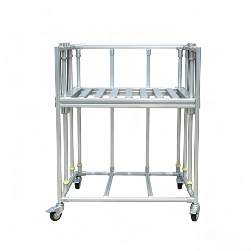 Custom Lean Production Aluminum Profile Lifting Material Turnover Trolley Workshop Assembly Line Industrial Tool Cart