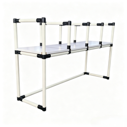 Ivory Plastic Coated Lean Pipe Custom Storage Rack 1.2mm Wall Thickness Heavy Load Lean Tube Workshop Storage Shelving