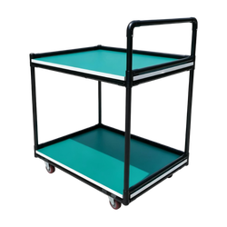 Black ESD Coated Lean Pipe Hand Trolley Antistatic Workshop Material Turnover Cart for Electronic Assembly Line Customizable