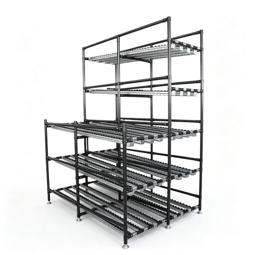 Customizable FIFO Lean Tube Roller Flow Rack OEM Factory Gravity Flow Through Storage Shelving for  Warehouse Parts Handling