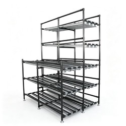 Customizable FIFO Lean Tube Roller Flow Rack OEM Factory Gravity Flow Through Storage Shelving for  Warehouse Parts Handling