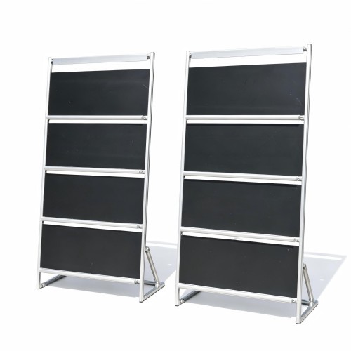 Factory Custom Brochure Display Rack Aluminum Lean Tube Pipe Floor Assembled Display Stand