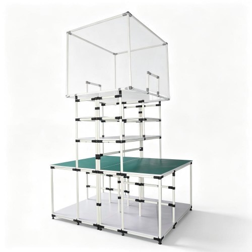 Custom Coated Lean Tube E Commerce Express Packing Table Logistics Sorting Table Beauty Packing Workbench