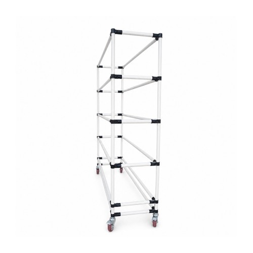Mobile Multi Layer Lean Tube Material Rack Sorting Trolley Overmolded Lean Tube Storage Rack