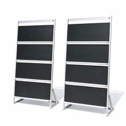 Factory Custom Brochure Display Rack Aluminum Lean Tube Pipe Floor Assembled Display Stand