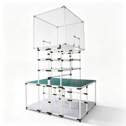 Custom Coated Lean Tube E Commerce Express Packing Table Logistics Sorting Table Beauty Packing Workbench