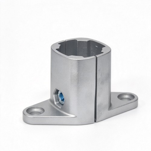 Factory Custom Lean Tube Cast Aluminum Base Bracket Pipe Floor Fixing Base for Industrial Workstation Rack Frame